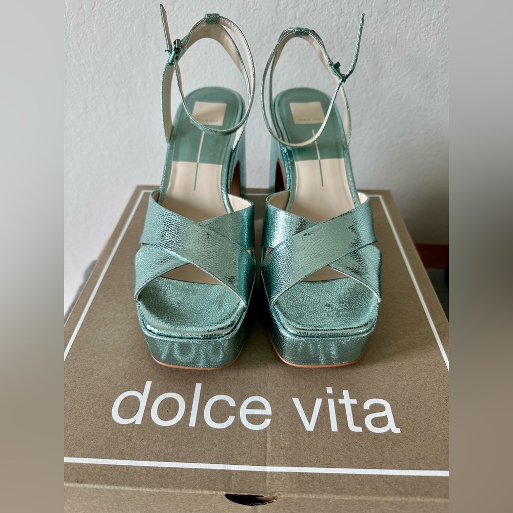 dolce vita ELECTRIC BLUE CRACKED STELLA- WESSI HEEL